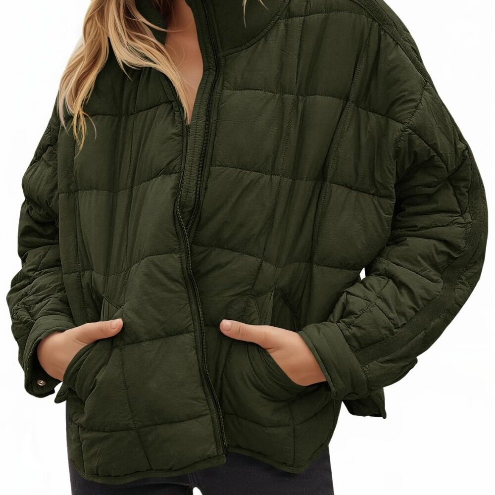 Oversized Lightweight Down Puffer Jacket Packable Travel Chic Minimal